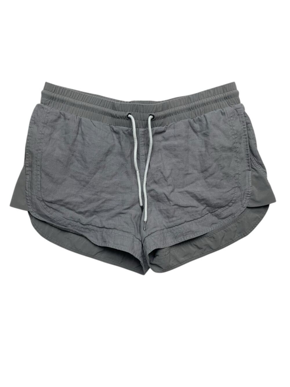 Athleta size 12 large linen Light Gray Drawstring Linen-Blend Shorts